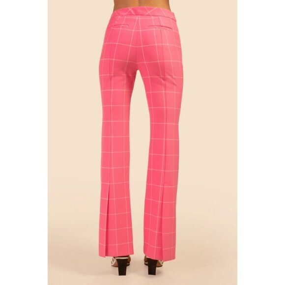 💕TRINA TURK💕 Carillo Pant ~ Windowpane Tropical Suiting Candy Pink 14 NWT - Picture 8 of 16